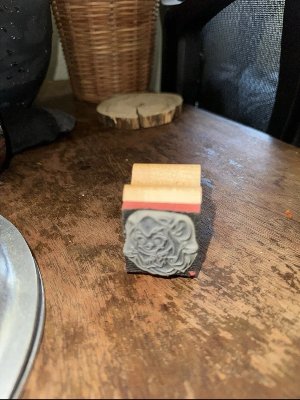 Vintage Disney ChipN Dale Rescue Rangers Wood Block Cartoon Gadget Rubber Stamp